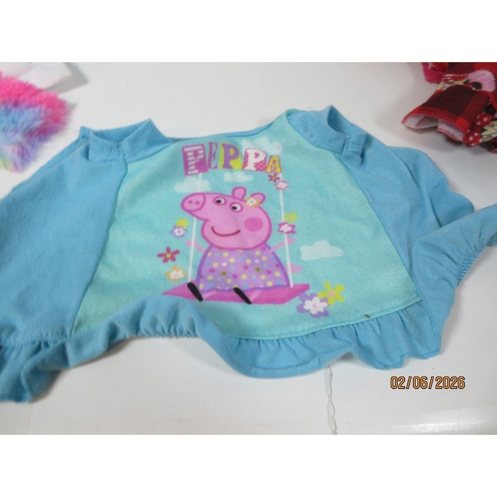 18 Inch Doll Clothes Lot Minnie Mouse Peppa Pig Gingham Dress Pink Moto Jacket - Picture 11 of 12